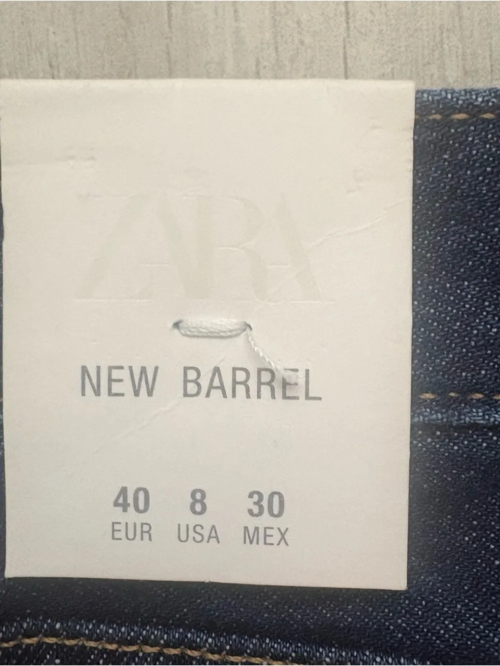 NWT Zara High Waist Barrel Jeans Horseshoe Womens 8 Blue Coastal Cowgirl Western - Picture 6 of 10